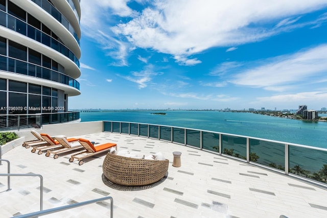 488 NE 18th St Unit 208, Miami, FL 33132 - patio / terrace with a water view