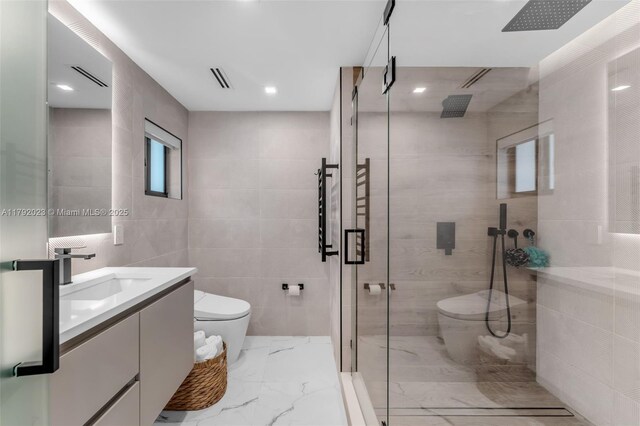 13211 SW 6th St, Miami, FL 33184 - bathroom featuring vanity, toilet, and a stall shower