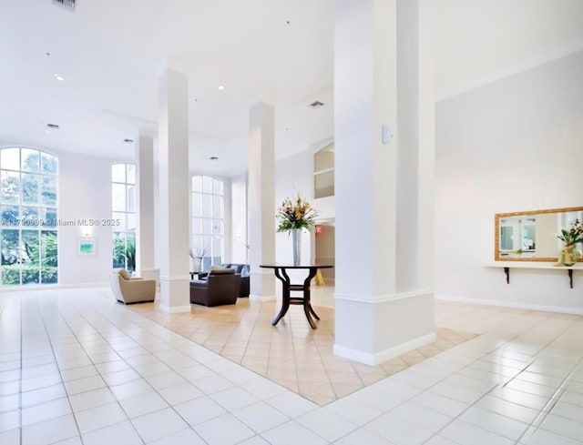 building lobby featuring visible vents