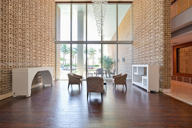 2899 Collins Ave Unit 1738, Miami Beach, FL 33140 - lobby featuring a high ceiling and a wall of windows
