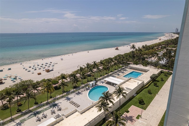 2899 Collins Ave Unit 1738, Miami Beach, FL 33140 - drone / aerial view of a pool area and extended coastline