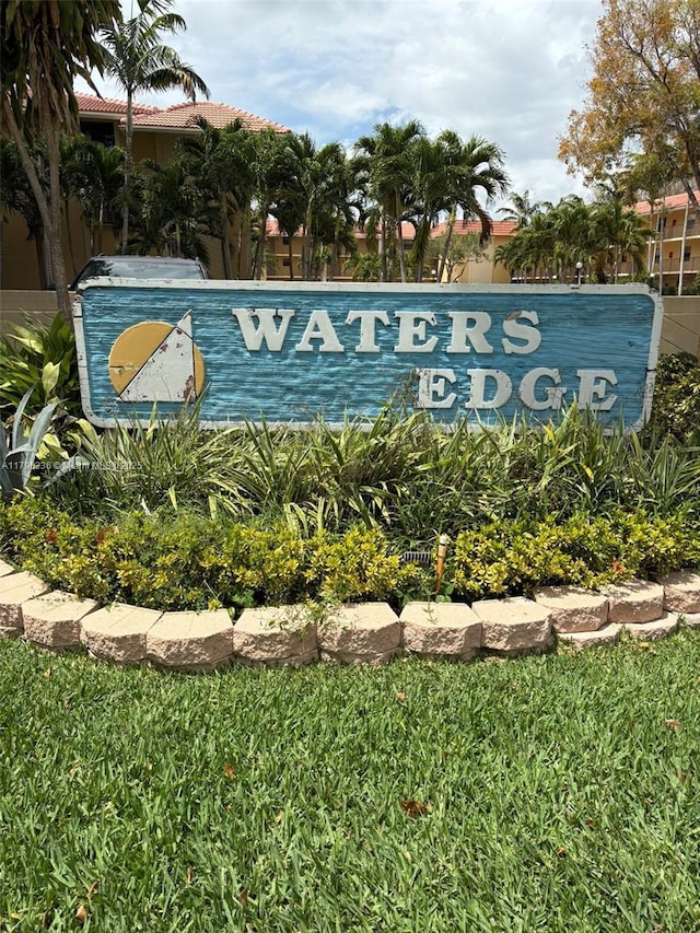 view of community sign