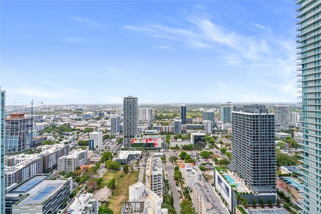 drone / aerial view featuring a view of city
