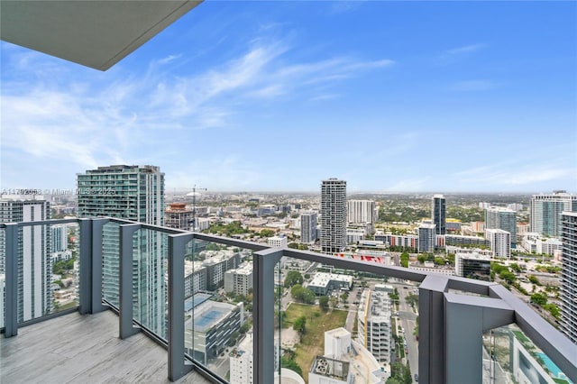 balcony with a city view