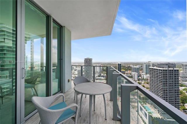 balcony with a city view