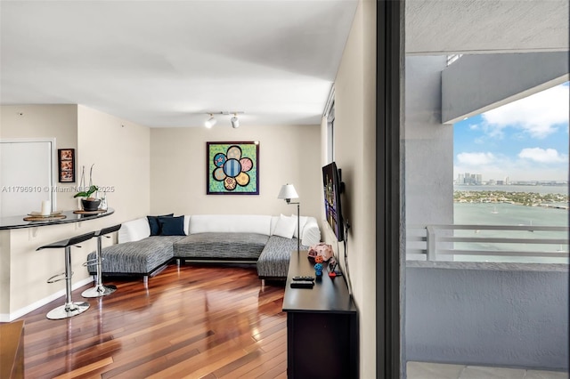 1330 W Ave Unit 3003, Miami Beach, FL 33139 - living area with baseboards and wood finished floors
