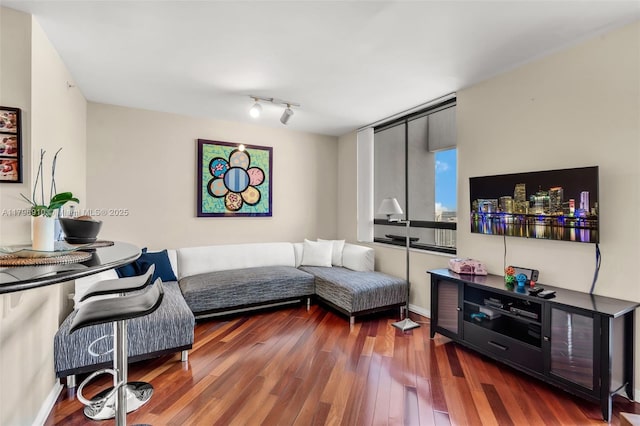 1330 W Ave Unit 3003, Miami Beach, FL 33139 - living area with hardwood / wood-style floors and track lighting