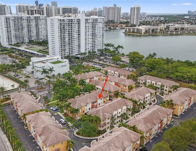 18445 NE 27th Pl, Aventura, FL 33160 - bird's eye view with a water view and a view of city