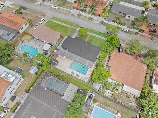 aerial view featuring a residential view