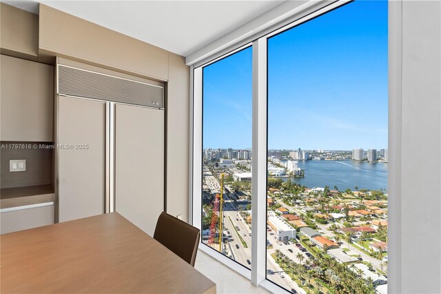 18911 Collins Ave Unit 3307, Sunny Isles Beach, FL 33160 - unfurnished dining area with a view of city, a water view, and floor to ceiling windows