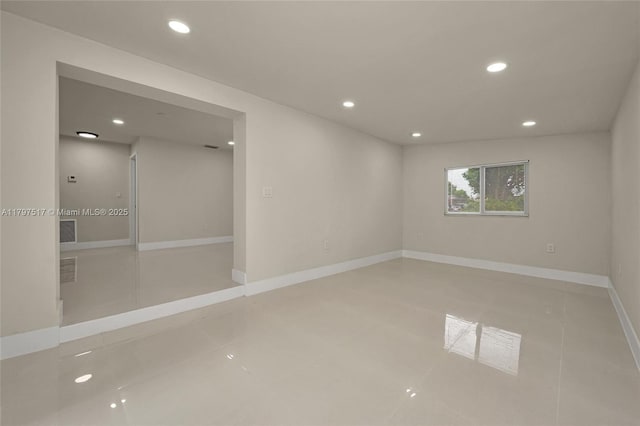 10051 SW 48th St, Miami, FL 33165 - unfurnished room with tile patterned flooring, baseboards, visible vents, and recessed lighting