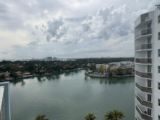 property view of water with a view of city