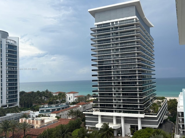 view of property with a water view