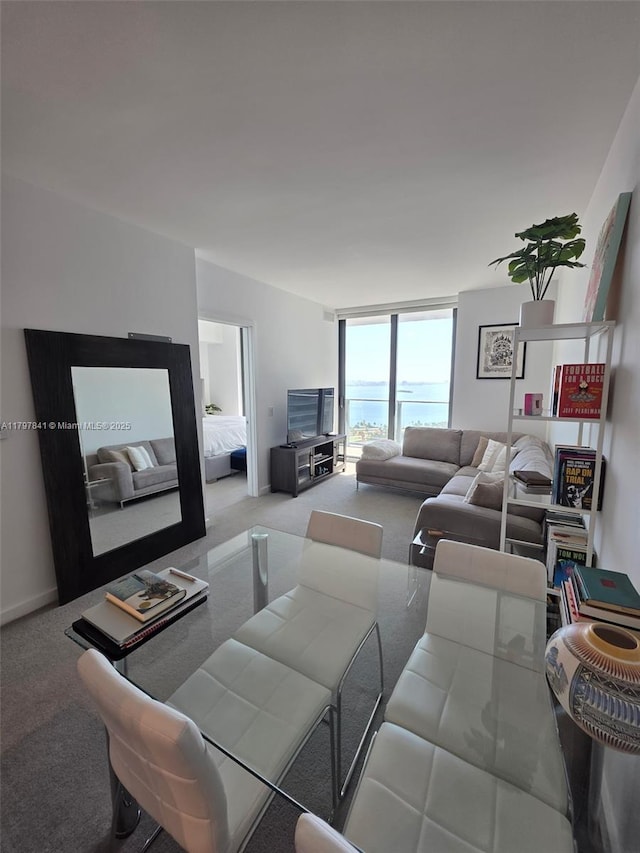 501 NE 31st St Unit 2802, Miami, FL 33137 - carpeted living area featuring floor to ceiling windows and baseboards