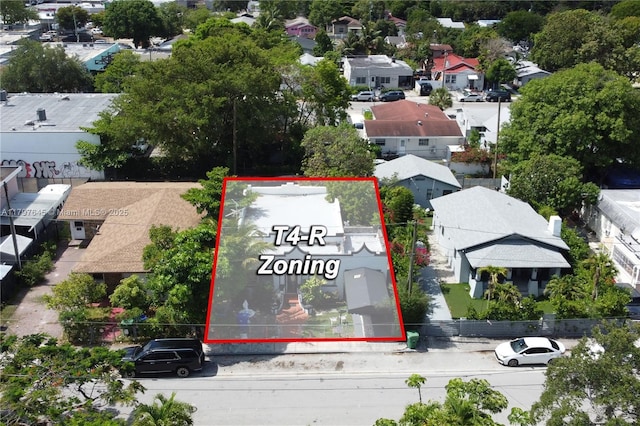 34 NW 34th Ter, Miami, FL 33127 - aerial view of residential area with property parcel outlined