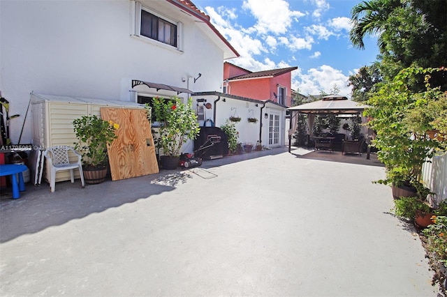 view of patio / terrace featuring a gazebo