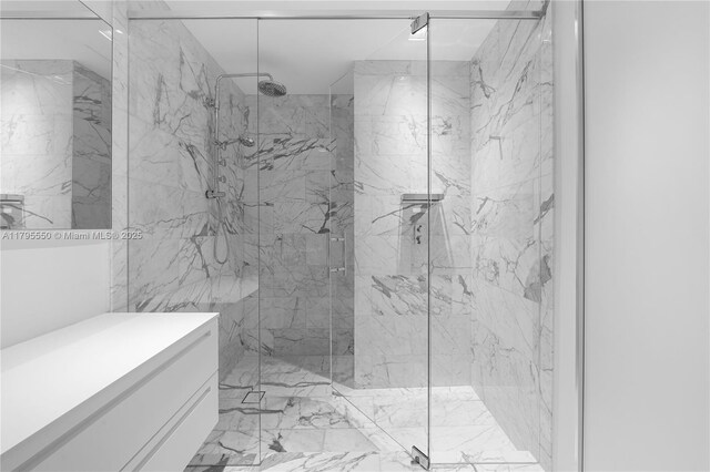7025 Fisher Island Dr Unit 7025, Miami Beach, FL 33109 - full bathroom with a marble finish shower and marble tiled floors