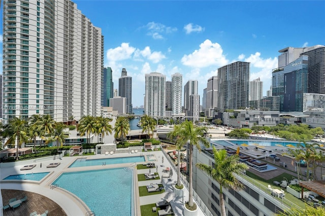 pool featuring a view of city