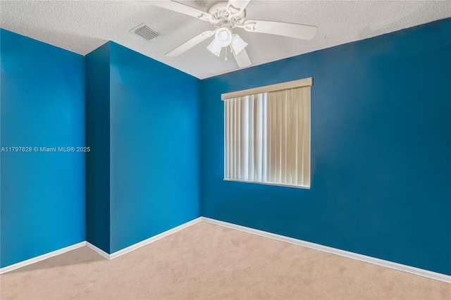 15773 NW 16th Ct, Pembroke Pines, FL 33028 - spare room with ceiling fan, a textured ceiling, carpet flooring, and baseboards