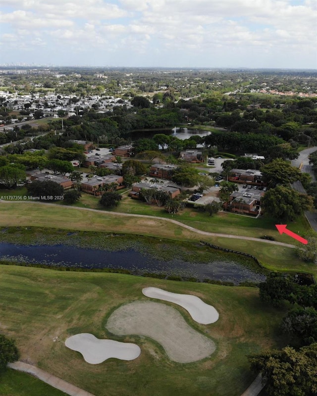 view of community with a water view, golf course view, and a residential view