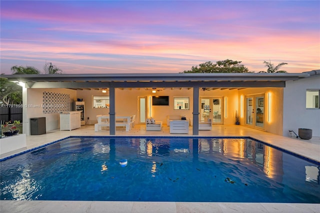 8501 SW 142nd St, Palmetto Bay, FL 33158 - view of swimming pool featuring a patio area, a fenced in pool, french doors, and fence