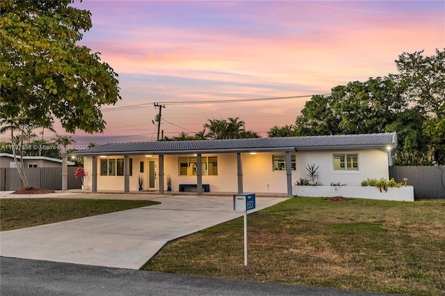 8501 SW 142nd St, Palmetto Bay, FL 33158 - single story home featuring concrete driveway, a yard, stucco siding, and fence