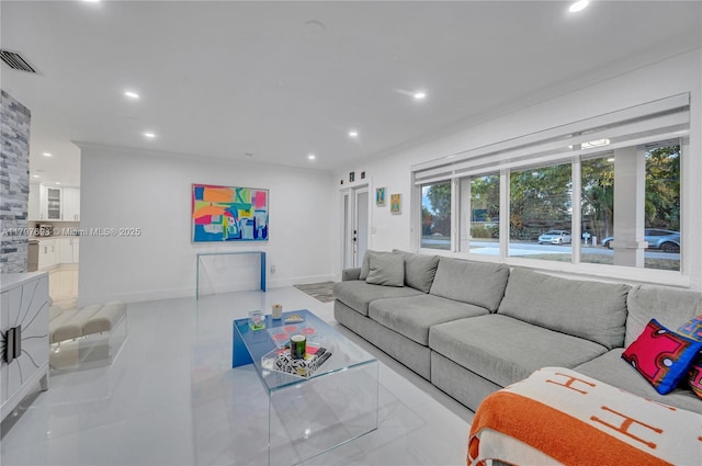 8501 SW 142nd St, Palmetto Bay, FL 33158 - living area featuring recessed lighting and ornamental molding