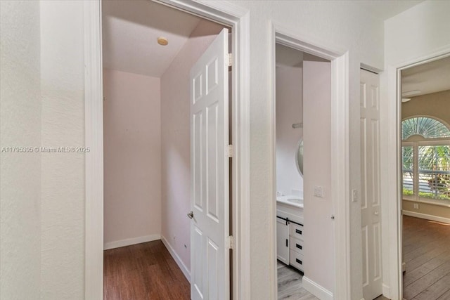 12471 NW 78th Mnr, Parkland, FL 33076 - hall with wood finished floors and baseboards