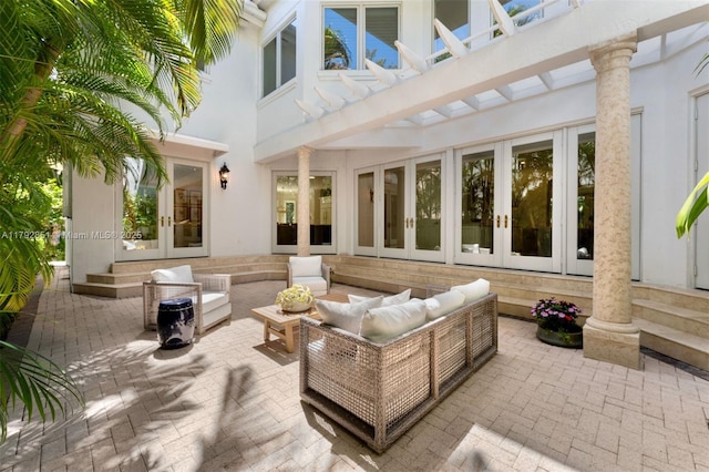 sunroom / solarium with french doors