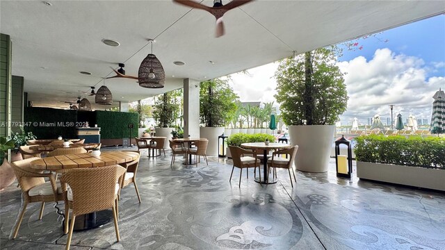 1100 W Ave Unit 1108, Miami Beach, FL 33139 - view of patio / terrace featuring ceiling fan and outdoor dining area
