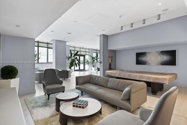 living area with light wood finished floors