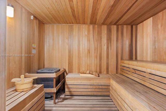 view of sauna