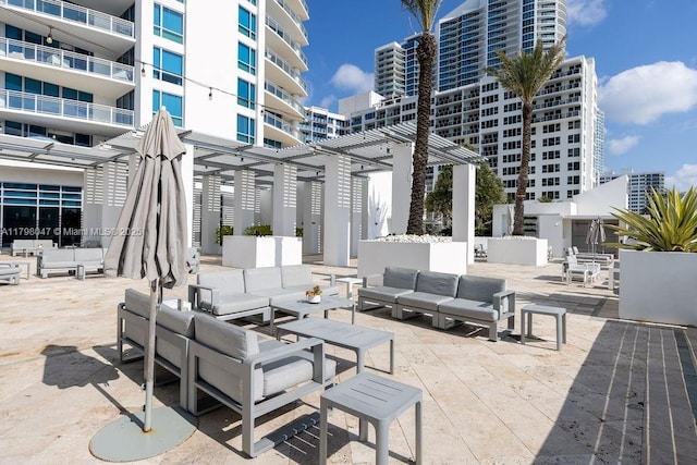 view of patio with an outdoor living space