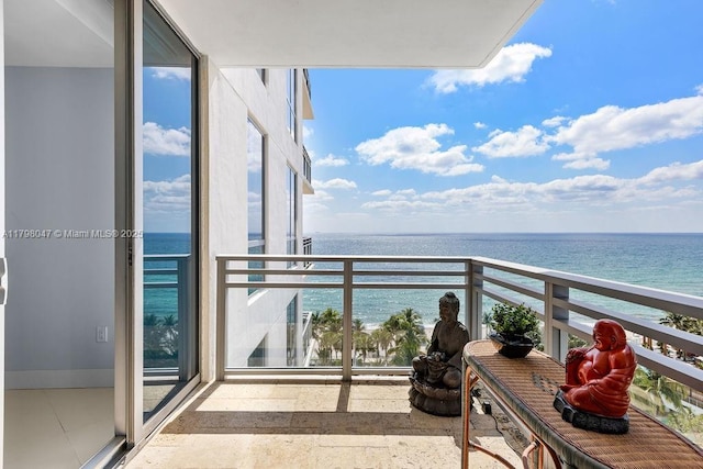 balcony with a water view