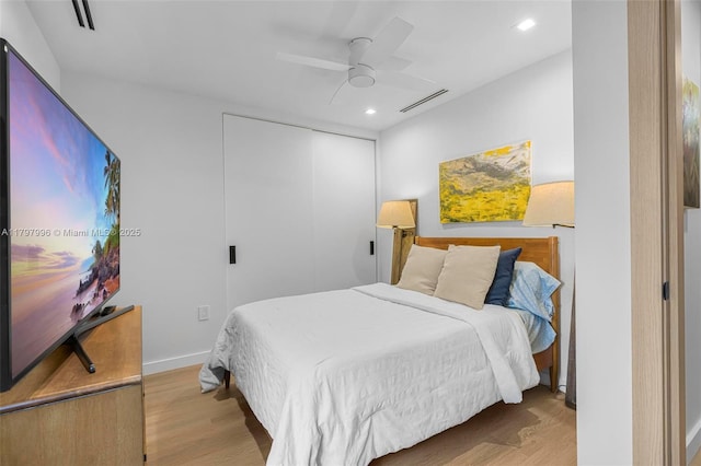 7560 SW 144th St, Palmetto Bay, FL 33158 - bedroom with recessed lighting, visible vents, and wood finished floors