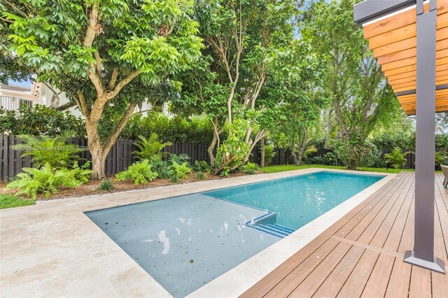 7560 SW 144th St, Palmetto Bay, FL 33158 - view of pool with a fenced in pool and a fenced backyard