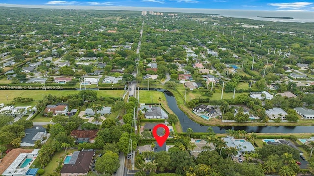 7560 SW 144th St, Palmetto Bay, FL 33158 - drone / aerial view featuring a water view and a residential view