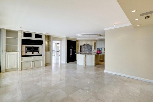 19667 Turnberry Way Unit 16Gr, Aventura, FL 33180 - unfurnished living room featuring ornamental molding, recessed lighting, and baseboards