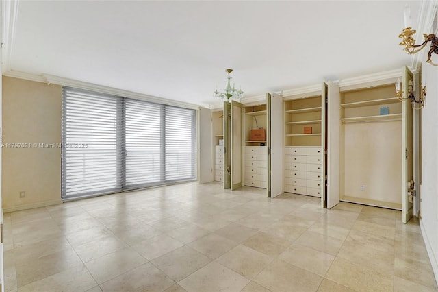 19667 Turnberry Way Unit 16Gr, Aventura, FL 33180 - unfurnished bedroom with crown molding, baseboards, and light tile patterned flooring