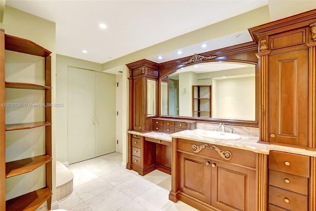 19667 Turnberry Way Unit 16Gr, Aventura, FL 33180 - full bath featuring vanity, recessed lighting, and tile patterned floors