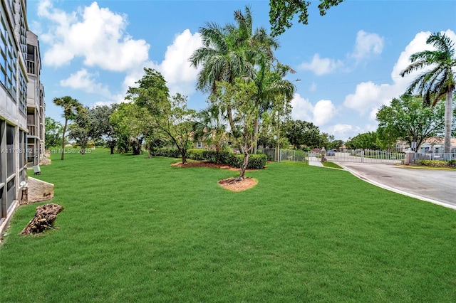 view of yard with fence