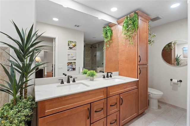 631 NW 205th Ave, Pembroke Pines, FL 33029 - bathroom featuring visible vents, a shower stall, and a sink
