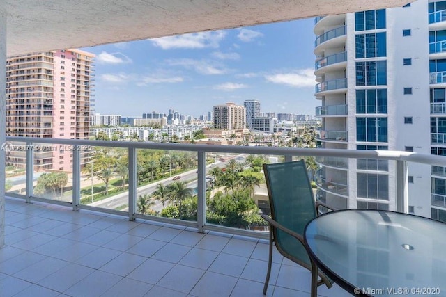 balcony featuring a view of city