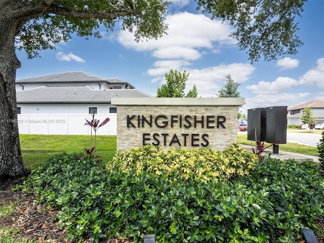 view of community sign