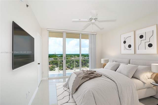 2665 SW 37th Ave Unit 1506, Miami, FL 33133 - bedroom featuring access to exterior and light tile patterned floors