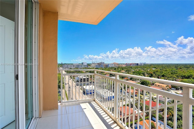 balcony featuring a city view