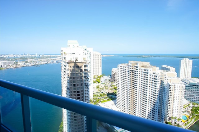 water view featuring nearby urban area