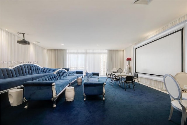 view of carpeted home theater