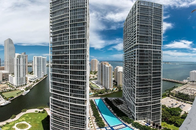 view of city with a large body of water