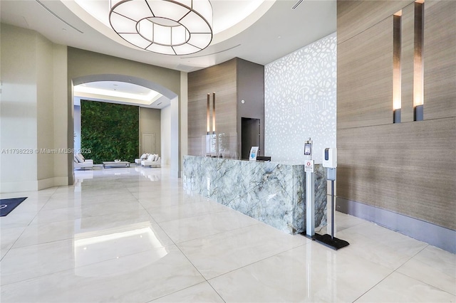 reception with arched walkways